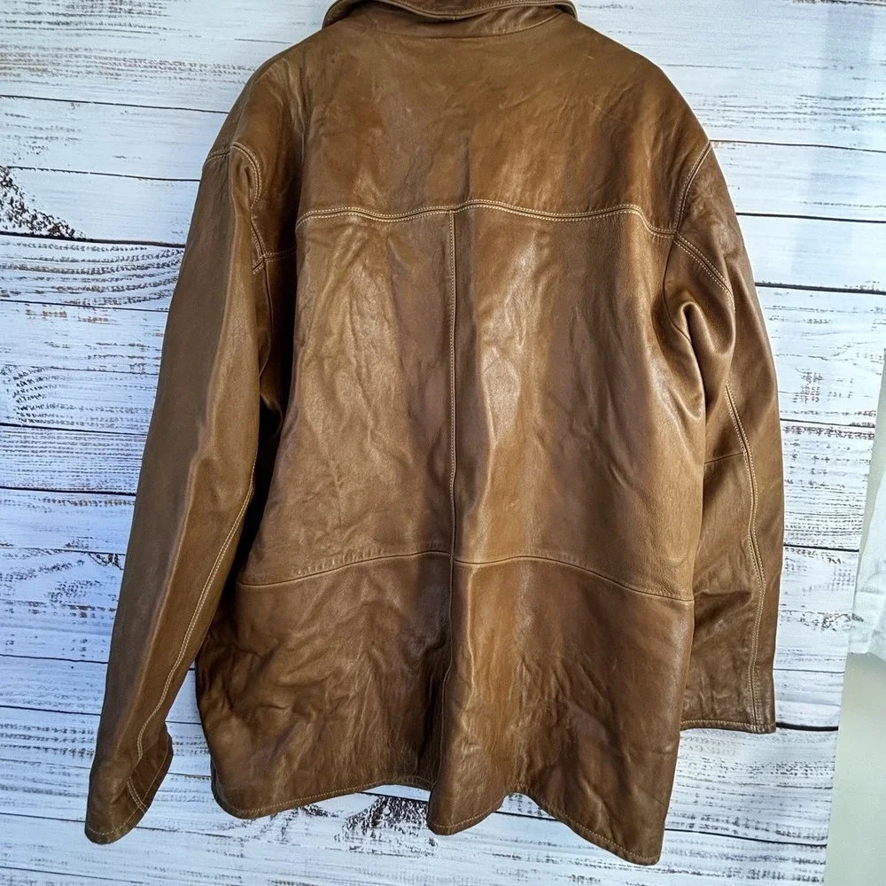 Vintage Leather Jacket Wilsons Leather XL Brown Genuine Leather Pelle Coat